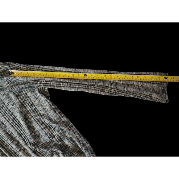 Knox Rose Plaid Cowl Neck Sweater Top XXL Gray Black Cozy Stretch Lounge - Picture 8 of 9